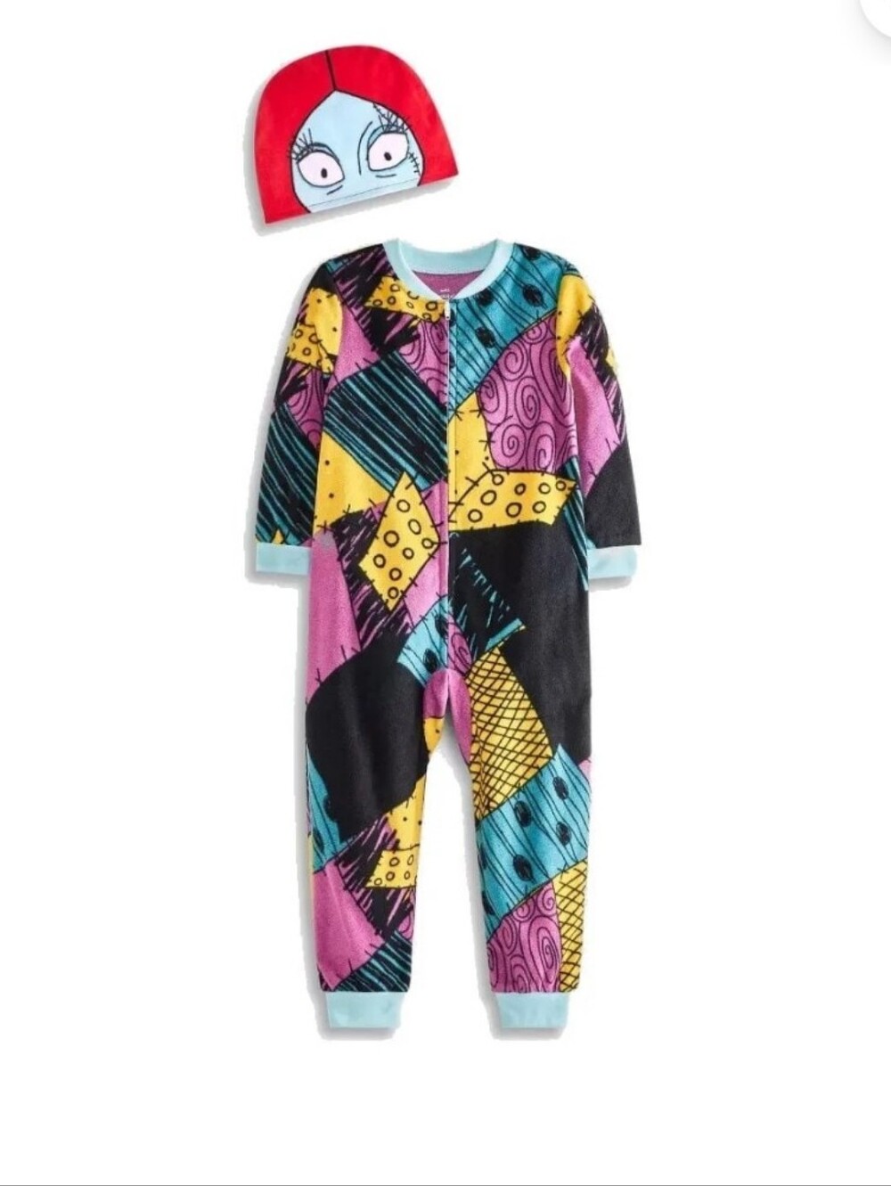 NWT Disney Patchwork Sally One-Piece With Cap